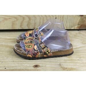 Birkenstock Birki Sandals Womens 7 Paisley Print Buckle Slides